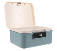 CLISPEED Caja Fuerte Cerradura de Combinación de 9L Azul Compartimentos Contenedor Seguro Portátil para Almacenamiento de Archivos Llaves y Objetos Personales Oficina y Hogar