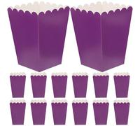 CLISPEED Cajas para Palomitas de Maíz de Papel Plegables, Paquete de 50 Unidades en Color Morado, Contenedores Resistentes Grasa para Eventos y Reuniones Sociales