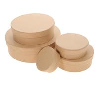 CLISPEED Cajas Redondas de Papel Kraft 6X4X2 CM Set de 5 Cajas Pequeñas para Obsequio Embalaje y Almacenamiento de Dulces Galletas Jabones y Artesanías Ideales para Fiestas y Envío