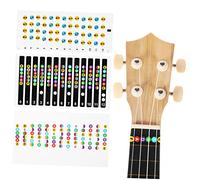 CLISPEED Calcomanías para Diapasón de Ukulele y Guitarra Pegatinas Codificadas por Color para Aprendizaje Guía de Dedo Autoadhesiva para Principiantes de Estilos