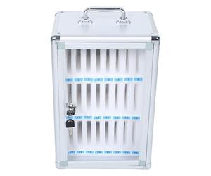 CLISPEED Casillero para Teléfonos Celulares con 24 Ranuras, Caja de Almacenamiento para Teléfono Celular de Aluminio y Tablero de Fibra, Montaje en Pared para Aula U Oficina