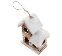 CLISPEED Casita Diminuta de Madera Luces LED Cálidas Decoración Navideña Miniatura para Mesa o Ventana Escena Invernal de Pueblo con Nieve Adornos de Madera para Ambiente Festivo