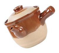 CLISPEED Cazuela de Barro para Cocinar 3l, Olla Pequeña China Semi-esmaltada, Olla de Estofado Tradicional para Medicina, Resistente a Altas Temperaturas, Adecuado para Cocina Casera