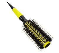 CLISPEED Cepillo De Rodillo Para Cabello Pequeño Con Cerdas Suaves y Mango Antideslizante, 16 Hileras Medianas, Para Cabello Rizado Femenino y Masculino, Uso Doméstico y Viajes, Color Amarillo