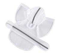 CLISPEED Chubasquero con Capucha y Banda Reflectante XL con Ajuste en Cuello y Abdomen Resistente al Agua de Poliéster XL Blanco para Perros Grandes
