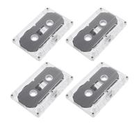 CLISPEED Cintas de Casete de Audio Vírgenes 4 Piezas para Grabación de 30 Minutos Estuche Plástico Negro , Ideales para DIY y Regalos Retro
