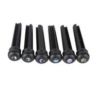 CLISPEED Clavijas de Puente para Guitarra Folk de Ébano Incrustación de Nácar 6 Piezas para Reparación y Reemplazo en Guitarras de 40-42 Pulgadas