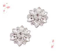 CLISPEED Clip De Cristal Para Zapatos Mujer Gemas De Imitación, Hebillas Metálicas Plateadas Desmontables Para Decoración De Bodas, Accesorios Delicados Para Sandalias, Tacones y Botas