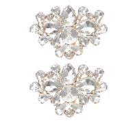 CLISPEED Clips de Cristal para Zapatos Dorados Hebillas de Gemas de Imitación Desmontables para Decoración de Zapatos de Mujer Accesorios para Bodas y Fiestas Par de Adornos Brillantes