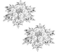 CLISPEED Clips para Zapatos de Novia Desmontables, 2 Piezas de Hebillas Flores de Cristal para Tacones y Zapatos Planos, Accesorios Decorativos para Boda y Fiesta