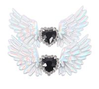 CLISPEED Clips y en Plata Zapatos Hebillas para Alas Ángel de Brillantes de Aleación Pedrería para Decorar Estilo Gótico y Lolita Botas en Fiestas