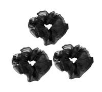 CLISPEED Coleteros Pelo Elásticos De Malla Cristalina 3 Unidades Negro Tamaño Grande Para Niñas y Mujeres Uso Diario Accesorios De Moda