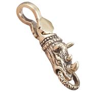 CLISPEED Colgante Ligero y Fácil de Llevar de Latón Dorado Forma de Rinoceronte Adorno Creativo Decoración Elegante y Original para Llavero o Bolso