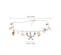 CLISPEED Collar Bohemio de Conchas para Mujer Dijes de Playa Colgante de Estrella de Mar y Concha Gargantilla Náutica Ligera para Verano y Festivales Tropicales