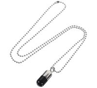 CLISPEED Collar Colgante de Cápsula de Titanio Ajustable para Mujer y Hombre, Cadena de 55 Cm de Acero Inoxidable, Diseño Hueco y Abierto, Colgante Pastillero Portátil para Uso Diario