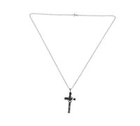 CLISPEED Collar De Acero De Cruz Religiosa Joyería Clásica Para Hombre Collar Unisex Colgante Cuello Para Adorno De Creencias Religiosas Cadena Cuello