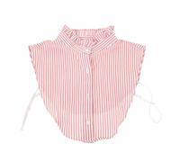 CLISPEED Collar Falso Desmontable para Mujer Rayas, Cuello Decorativo de Camisa, 1 Pieza Rosa, Cuello de Suéter y Cárdigan, Accesorio Versátil para Uso Diario y Reuniones