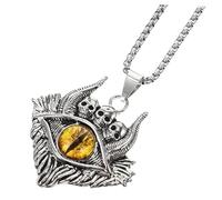 CLISPEED Collar Turco Malvado Acero Inoxidable Colgante Amuleto Protección Unisex Cadena Clavícula Moda