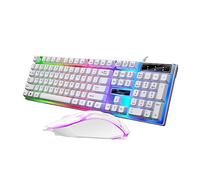 CLISPEED Conjunto De Teclado y Ratón Cable para Teclado De Ordenador Retroiluminación Colorida Ratón USB para Computadora para Gaming Casa