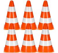 CLISPEED Conos de Tráfico Vial Apilables de Plástico PE Naranja para Señalización y Gestión de Estacionamientos, Juego de 6 Unidades Tamaño 133X133X230 MM para Construcción y Control de