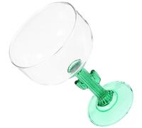 CLISPEED Copa de Vino Margarita de Vidrio 400 Ml Color Verde Diseño Creativo de Cactus para Vajilla de Mesa y Fiesta, Copa Elegante y Única para Bebidas y Decoración Reutilizable