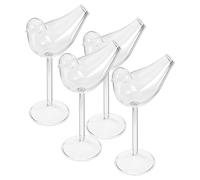 CLISPEED Copas de Cóctel Ahumadas de Vidrio Transparente 4 Piezas Diseño de Pájaro, Tamaño Cómodo, para Vino y Bebidas en Fiestas y Celebraciones