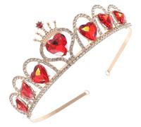 CLISPEED Corona de Corazón Rojo para Novia Diadema Elegante con Diseño de Tiara Accesorios Nupciales para Bodas Cumpleaños y Aniversarios Tocado Práctico y Llamativo para Mujer y Niña