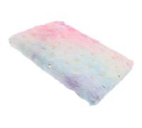 CLISPEED Cuaderno de felpa con patrón de estrellas para diario y toma de notas, pequeño diario kawaii esponjoso con cubierta azul degradado, cuaderno de felpa suave para estudiantes y uso en la