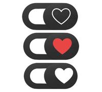 CLISPEED Cubierta Deslizante para Cámara de Portátil 3piezas Diseño de Corazón, Material Abs, Portátil y Fácil de Abrir para Proteger Tu Privacidad Digital
