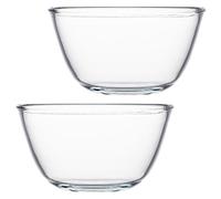 CLISPEED Cuencos de Vidrio Transparentes 2 Piezas 500 Ml para Mezclar y Servir Tazones Multifuncionales para Ensaladas Postres y Sopa Aptos para Cocina Doméstica y Restaurante