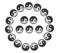 CLISPEED Cuentas y 100 de Cerámica Negra Espaciadoras Tai Chi Yin Yang para Hacer Pulseras Proyectos de Joyería Artesanal