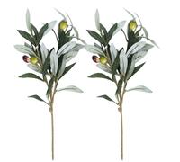 CLISPEED de Ramas de Olivo Artificiales Verdes Duraderas de Plástico 2 Piezas y Hechas a Mano para Decoración del Hogar y Arreglos de Flores Accesorios Ideales para Fotografía