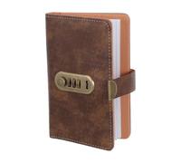 CLISPEED Desafío de Ahorro con Libro de Contraseñas y Cierre Seguro, Organizador de Presupuesto Familiar con 50 Sobres, Pu Resistente y Color Marrón Claro, Adecuado para Gestión