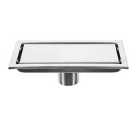 CLISPEED Desagüe Lineal para Ducha de 20 Cm de Acero Inoxidable 304, Drenaje Rectangular Antiólor Recogedor de Pelo Integrado, Desagüe del Piso para Baño y Ducha, Accesorio Duradero