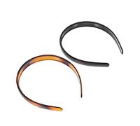 CLISPEED Diadema Antideslizante Cabello 2 Piezas Talla Única Diseño Dientes Mujer Uso Diario y Maquillaje Colores Negro Brillante y Carey Transparente