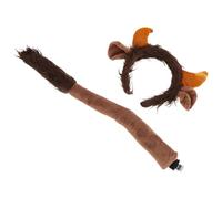 CLISPEED Diadema Cuernos y Orejas de Vaca Negra de Tela para Cosplay y Fiestas Temáticas Diseño Único y Transformación Rápida