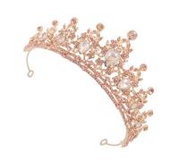 CLISPEED Diadema de Novia de Aleación y Brillantes de Boda para Mujeres y Niñas Accesorio de Cabello para Matrimonio Color Champán