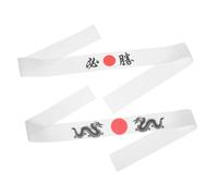 CLISPEED Diadema Ninja Japonesa Hachimaki 2 Piezas Poliéster Transpirable Accesorios Karate y Chef Uso Versátil para Disfraz y Cocina Tradicional Bushido