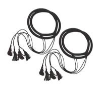 CLISPEED Diadema Turbante Árabe Para Hombre Con Pañuelo Negro 56 Cm Estilo Shemagh, Accesorio Musulmán Para Fiestas Temáticas y Disfraces, 2 Piezas Con Borlas