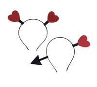 CLISPEED Diademas de Corazón Día de San Valentín 2 Piezas Accesorio Cabello en Color Rojo Aro Decorativo para Mujer y Niña Adecuado para Fiestas Bodas y Obsequio Romántico