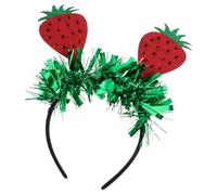 CLISPEED diademas de fresa decoraciones de fiesta de cumpleaños de fresa delirio diademas de moda chicas accesorios rave tocado de niña precioso tocado diademas de frutas alambre de hierro