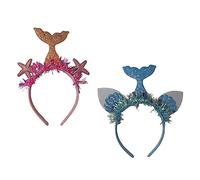 CLISPEED Diademas Diseño De y Aros Pelo 2 Unidades Tamaño Estándar Accesorios Para Niña Tocados Para Fiestas Rosa y Azul