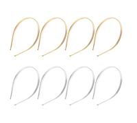 CLISPEED Diademas Finas de Alambre Metálico 8 Piezas Dorado y Plateado, Accesorio para Lavado Facial, Diademas Ligeras para Mujer, Uso Diario y Cuidado Piel, Diseño Simple y Elegante