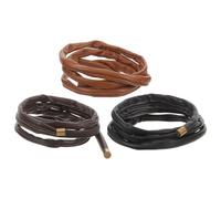 CLISPEED Diademas Trenzadas de Cuero Pu para Mujer y Niña, 3 Piezas, Accesorios Cabello Largo, Cómodas y Elegantes para Fiestas y Ceremonias
