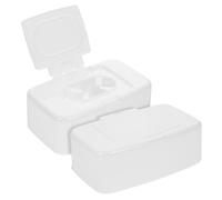 CLISPEED Dispensador de Toallitas Húmedas Portátil Color Claro, Caja de Limpieza con Tapa, Plástico Resistente, Uso Manual, Adecuado para Baño y Viaje, Pack de 2 Unidades