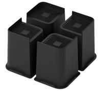 CLISPEED Elevadores para Patas de Cama de 6 Pulgadas en Forma de L, Antideslizantes Base de Goma y Material PP, Paquete de 4 Piezas Fáciles de Instalar y Estables para Muebles