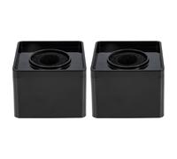 CLISPEED Estación De Logotipo De Micrófono Cuadrada para Periodistas, Diseño Portátil Abs Resistente a Golpes, Uso En Entrevistas Profesionales, Color Negro, Pack De 2 Unidades