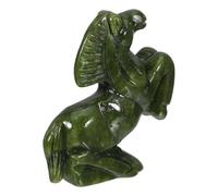 CLISPEED Estatua decorativa de caballo de jade verde para coleccionistas, adorno de Feng Shui, escultura clásica de jade del sur para decoración de oficina y regalos de negocios, Año Nuevo chino 2026