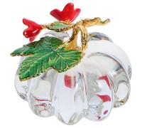 CLISPEED Figurita de Calabaza de Cristal Mini Adorno Decorativo para Mesa de Otoño Decoración para Acción de Gracias de Vidrio para Interiores Decoración Estacional