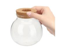 CLISPEED Florero Hidropónico de Vidrio Redondo Pequeño Tapón de Corcho Macetero para Propagación de Plantas Acuáticas Recipiente Decorativo para Escritorio y Hogar Estación de Cultivo